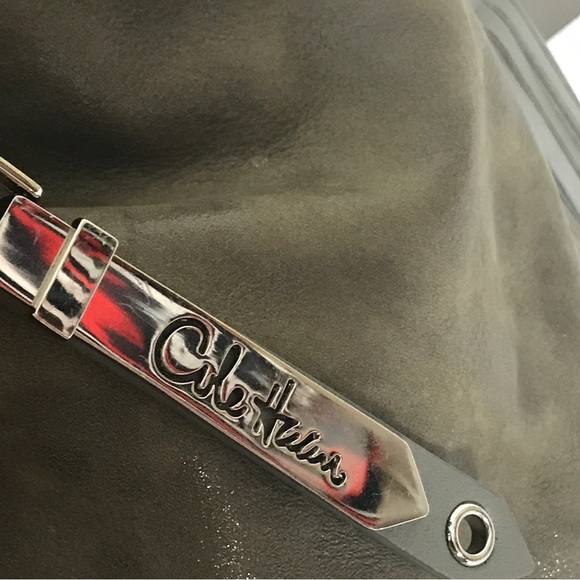 Cole Haan Metallic Green Leather Tassel Drawstring Satchel Handbag - Picture 10 of 10